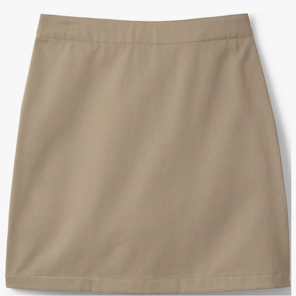 Lands' End School Uniform Girls Blend Khaki Skirt  Skort Above Knee Size 4